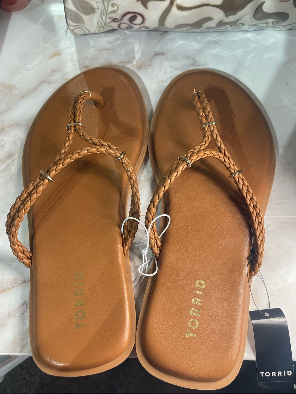 torrid Braided Thong Sandals in Tan